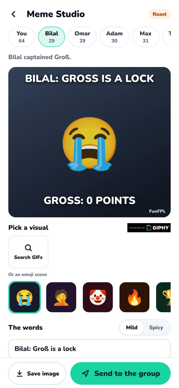 Meme Studio making a meme about a mini-league rival